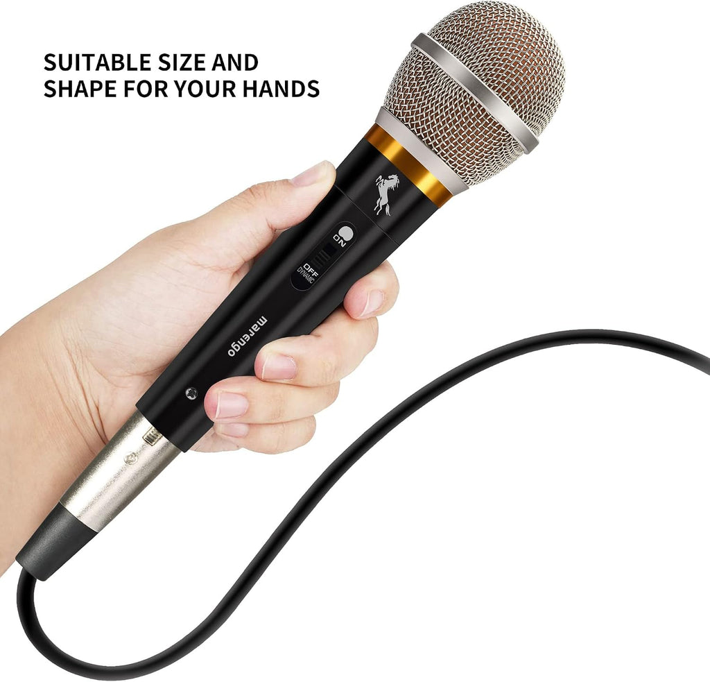 Handheld Dynamic Microphone for Karaoke Singing, Wired XLR Microphone with On and Off Switch and 13ft Detachable XLR