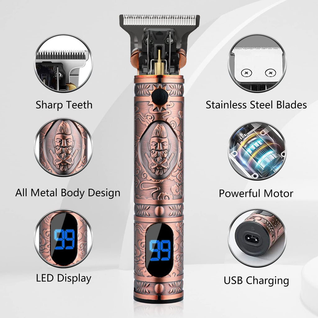 Beard Trimmer for Men,Zero Gapped Vintage Professional Hair Clipper