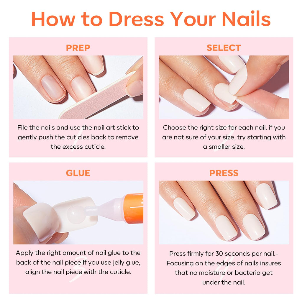 Black Press on Nails Short Square Fall Halloween Fake Nails