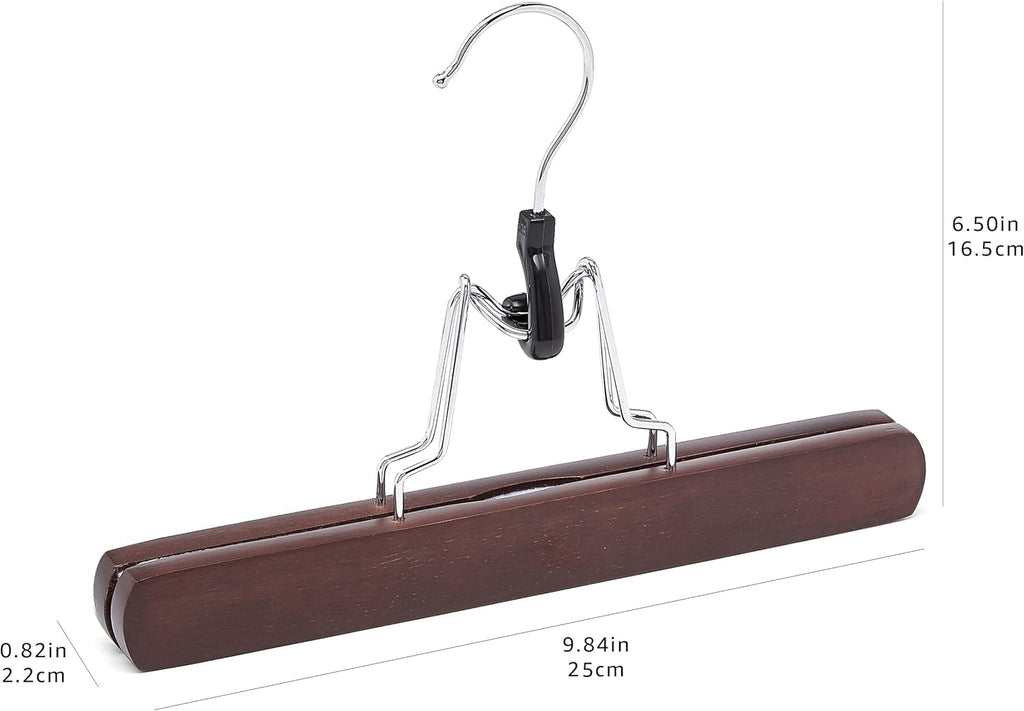 Wooden Pants Hangers Closet Organizer, Cherry, 10-Pack