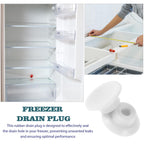 2Pcs Rubber Freezer Drain Plug for Ports, White