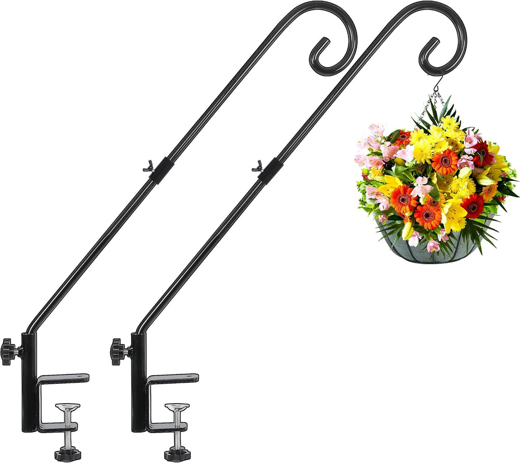 31 Inch Heavy Duty Deck Hook for Railing 2 Pack, Non-Slip Clamp, 360 Degree Swivel