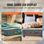 Digital Price Computing Scale 66 LB Weight Scales, Connectable to a Label Printer, Commercial Grade Dual LCD Display