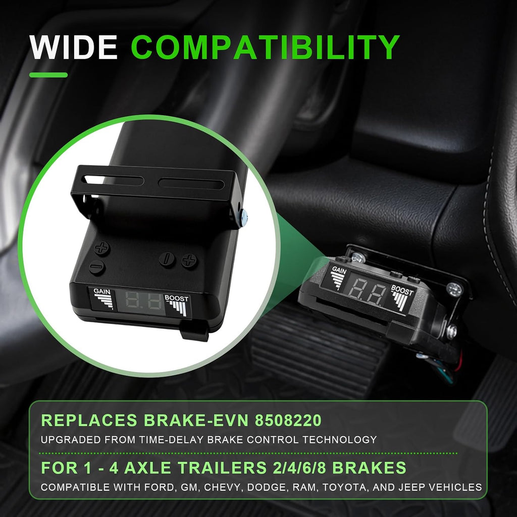 8508211 Proportional Trailer Brake Controller for 1-4 Axle Trailers 2/4/6/8 Brakes, Replaces Brake-EVN 8508220