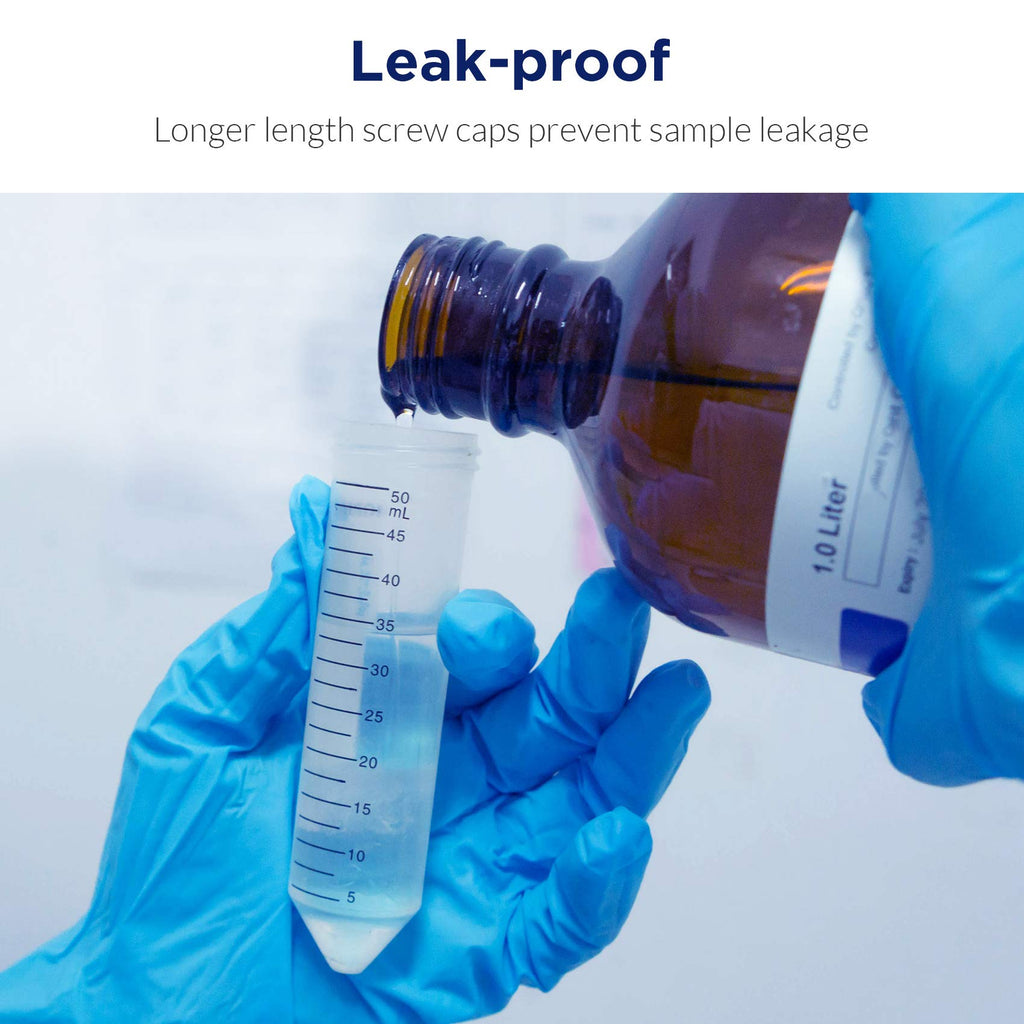 Conical Centrifuge Tubes 50mL, 25 Pcs Sterile Test Tubes with Screw Cap