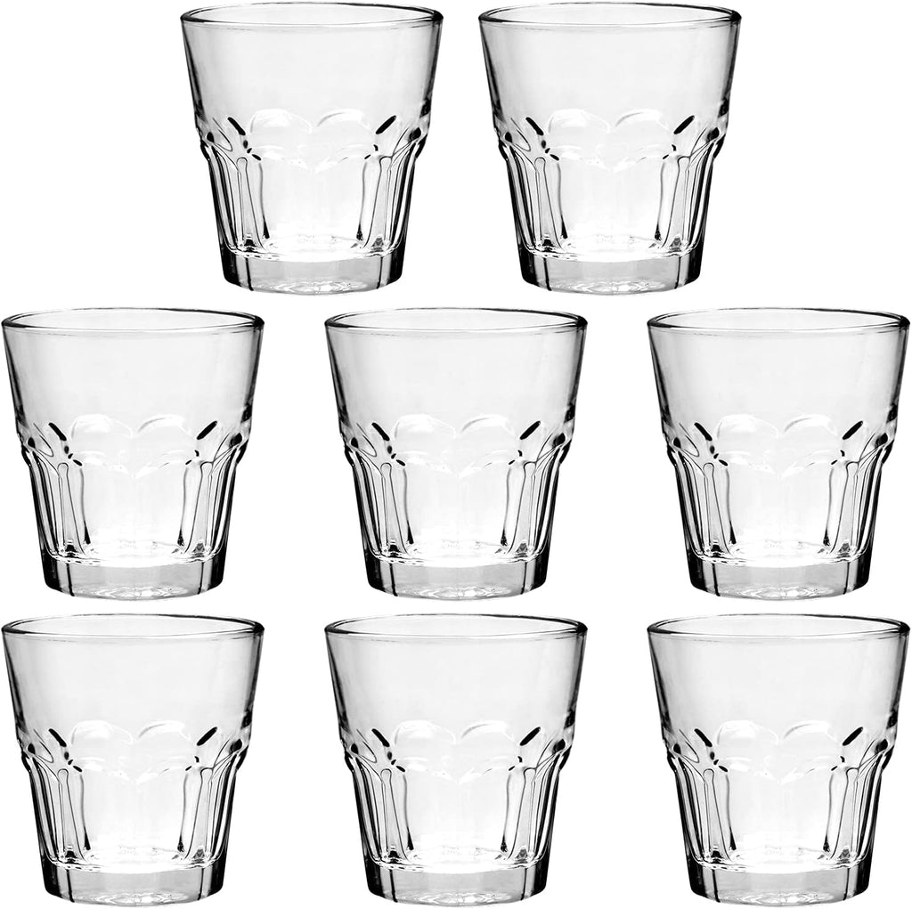 4.5oz Rock Bar Stackable Beverage Glasses – Set Of 8 Drinking Glasses