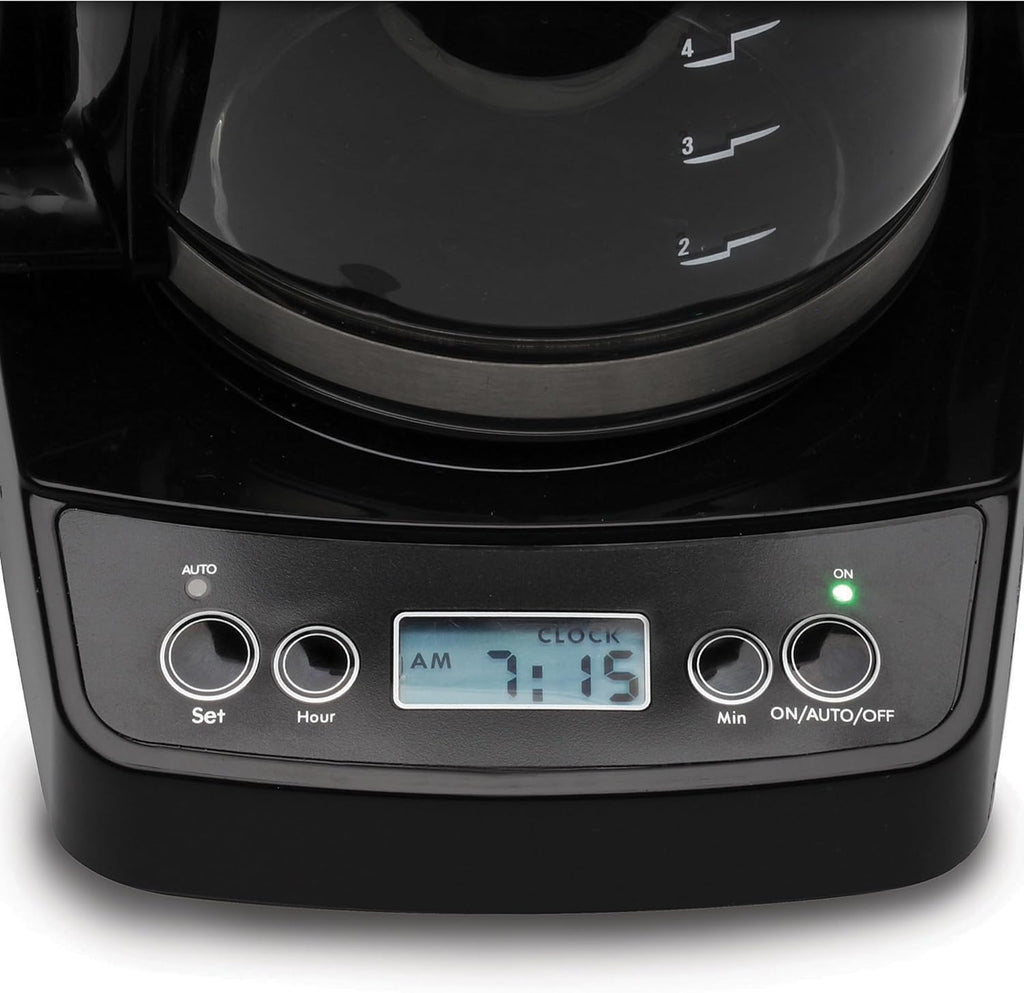 5-Cup Mini Drip Coffee Maker, Black and Stainless Steel