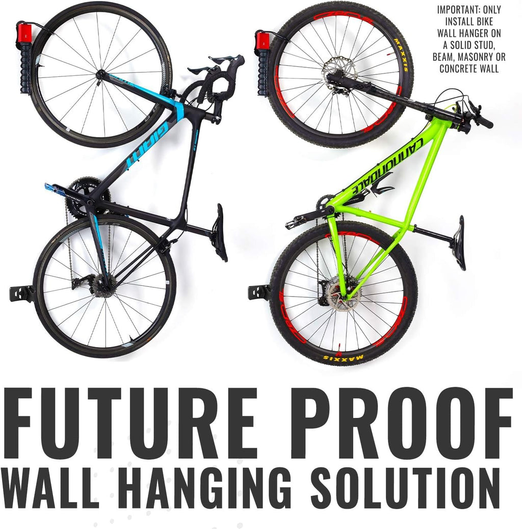 Swivel Bike Rack - 2 Pack Indoor Wall Mount for Bicycles in Home and Garage - Vertical Hanging Rack for Space-Saving