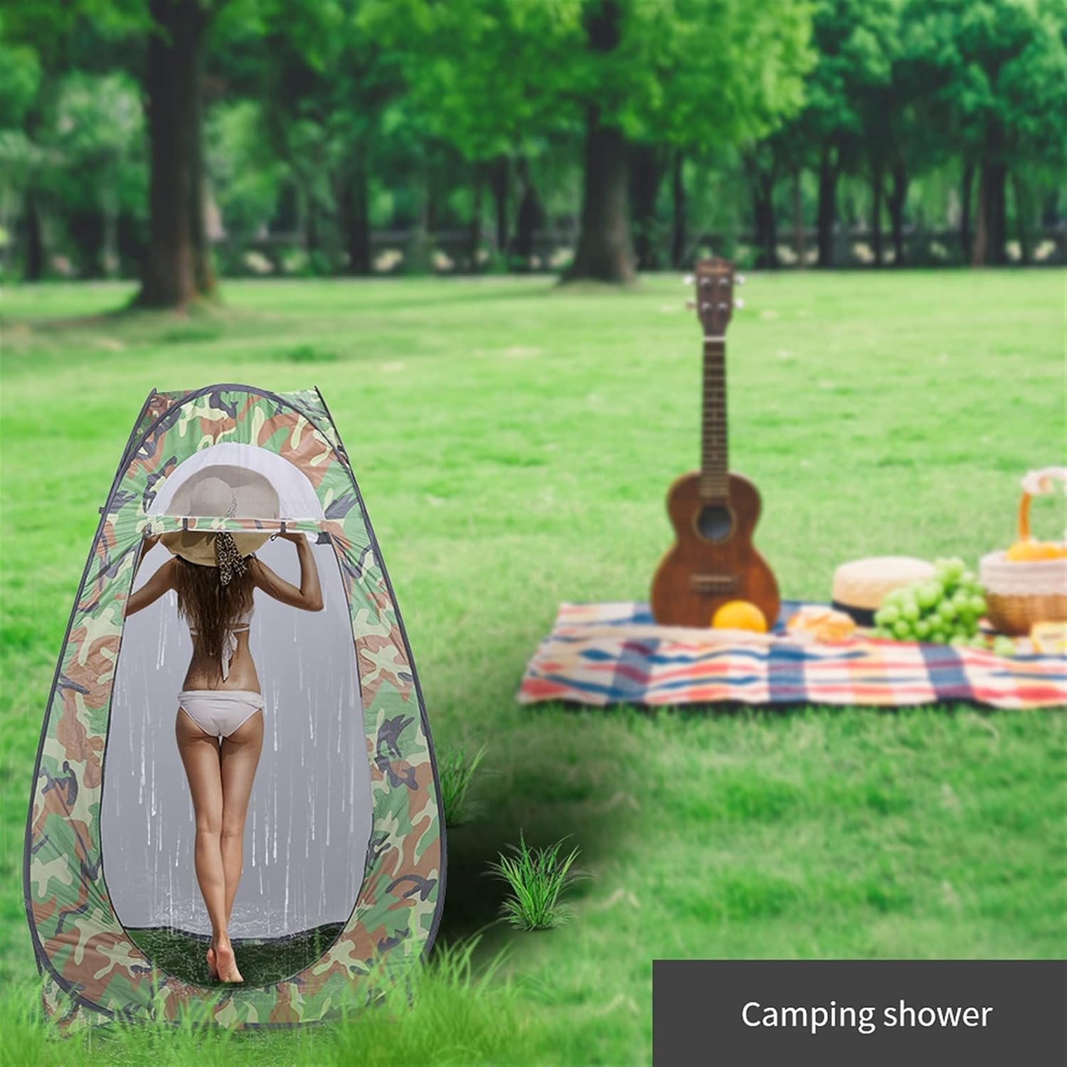 Pop Up Privacy Tent Instant Portable Outdoor Shower Tent, Camp Toilet, Changing Room, Rain Shelter with Window – for