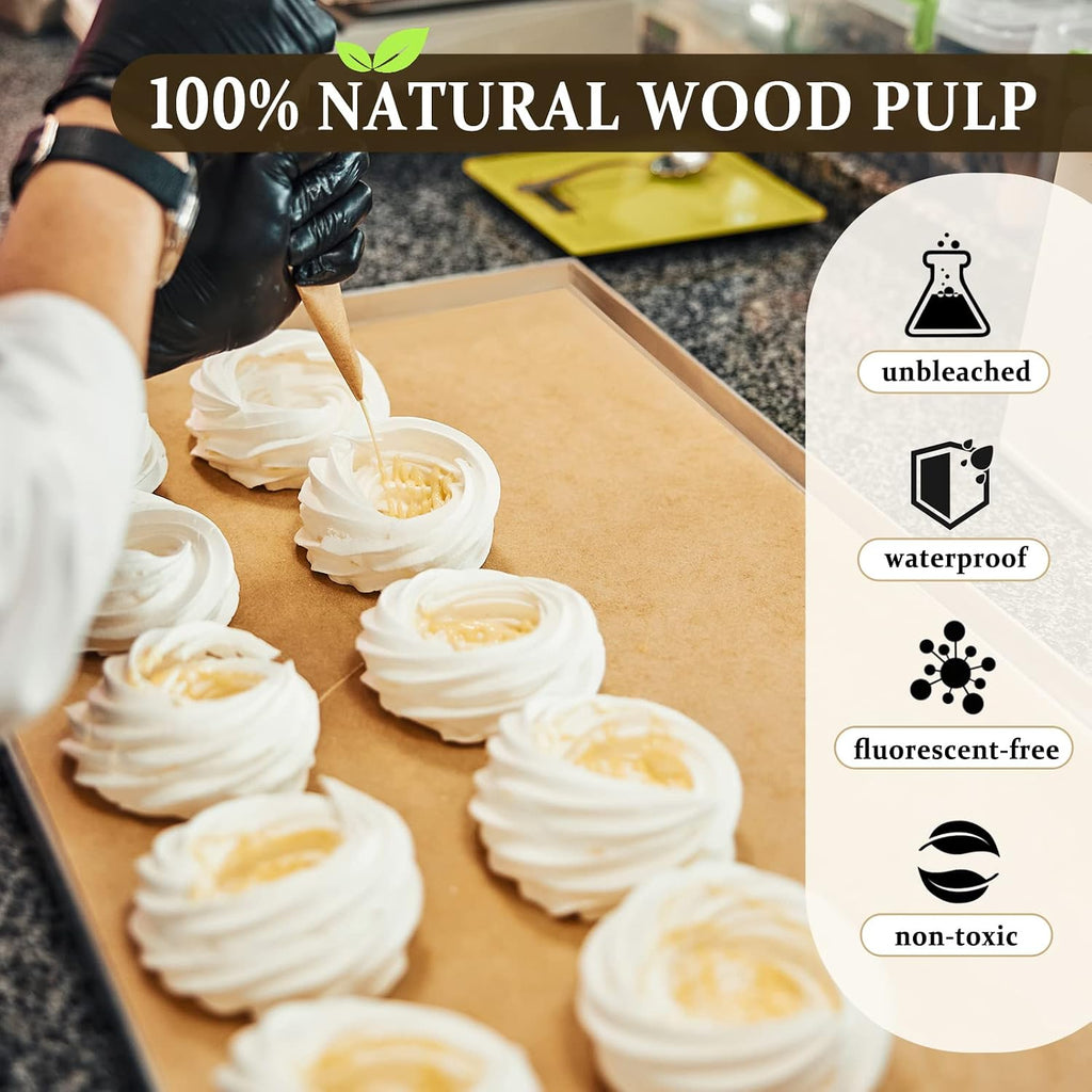 Parchment Paper Sheets, Unbleached Parchment Baking Sheets, Precut Parchment Paper 12 x 16 IN, Non-Stick Parchment
