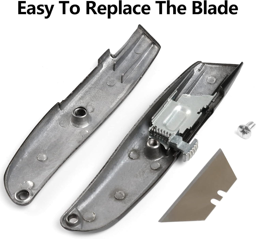 2 Pack Box Cutters Retractable Utility Knife, Black