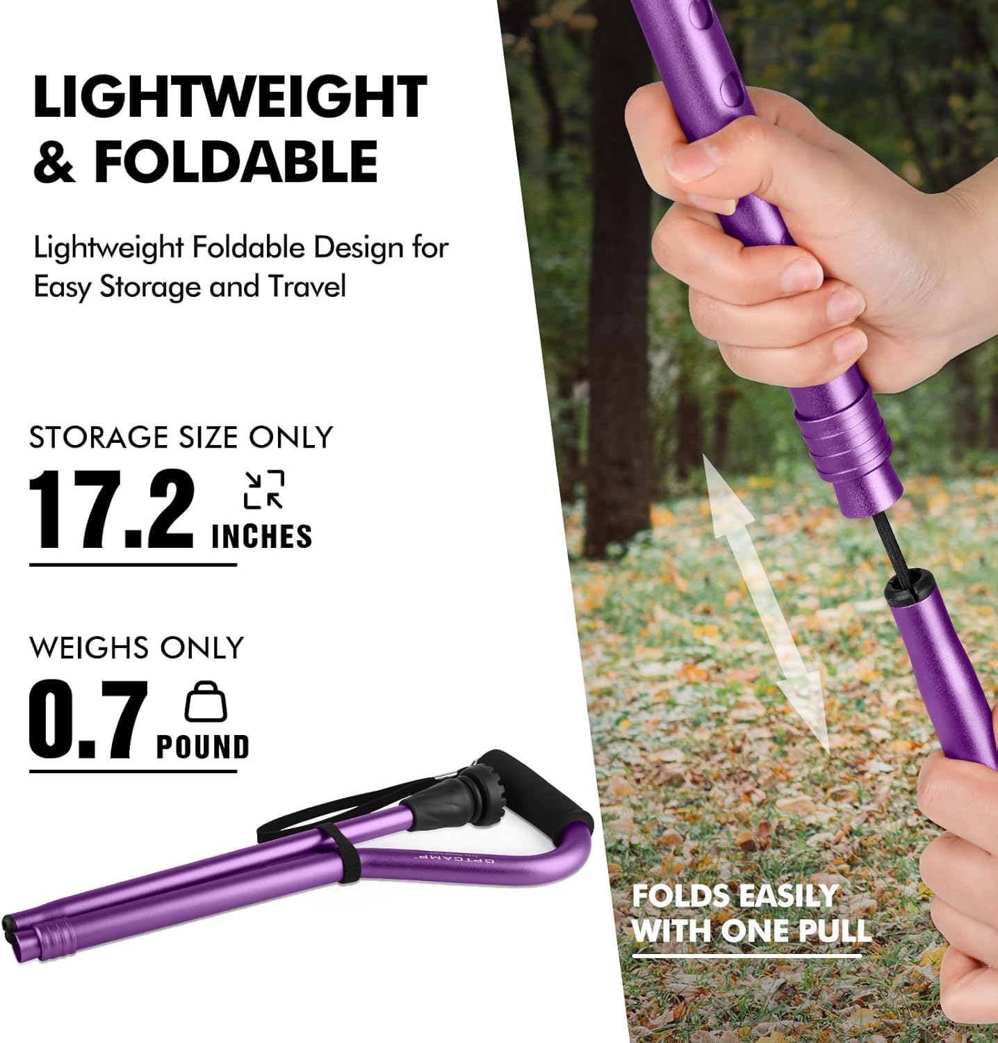 Walking Cane and Walking Stick for Men Women,Lightweight Folding Canes with Offset Soft Cushioned Handle,Adjustable &