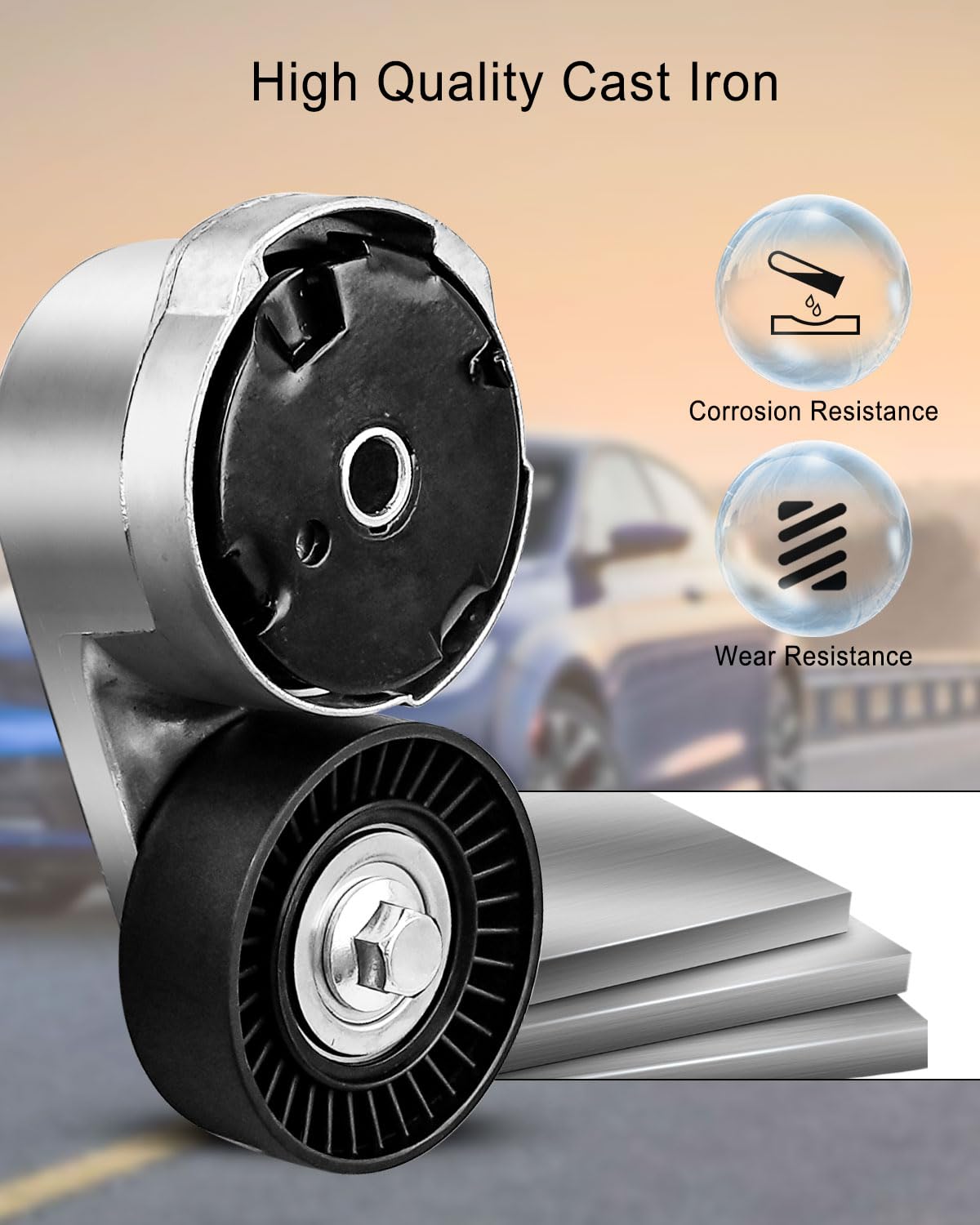Engine Drive Belt Tensioner Pulley Set Fit for Chrysler Dodge Ram 2011-2019