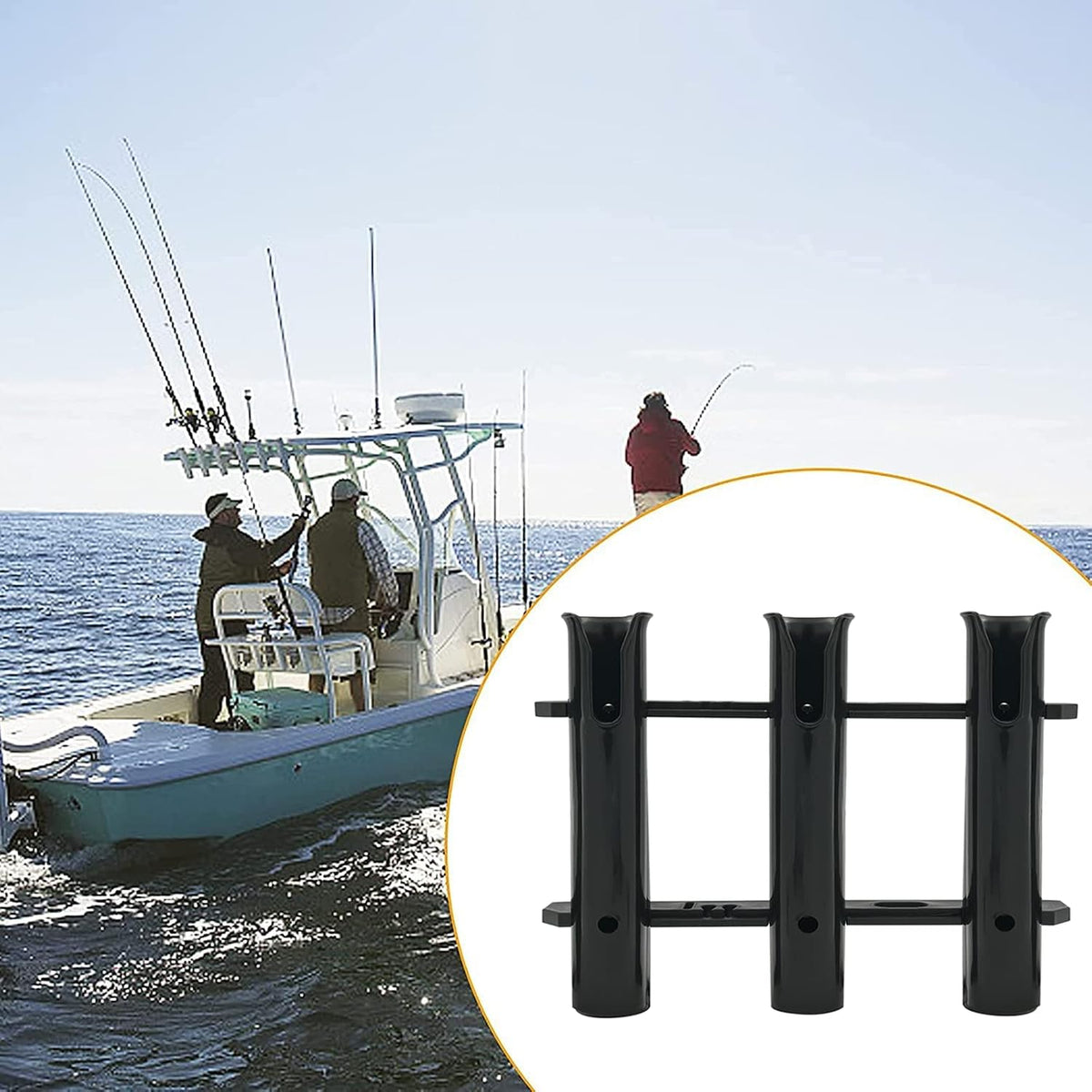 Fishing Rod Holder Bracket Wall Mounted Boat Side Mount Tool Holder Tube Links with Screws 2/3/4/6 Pole Tube