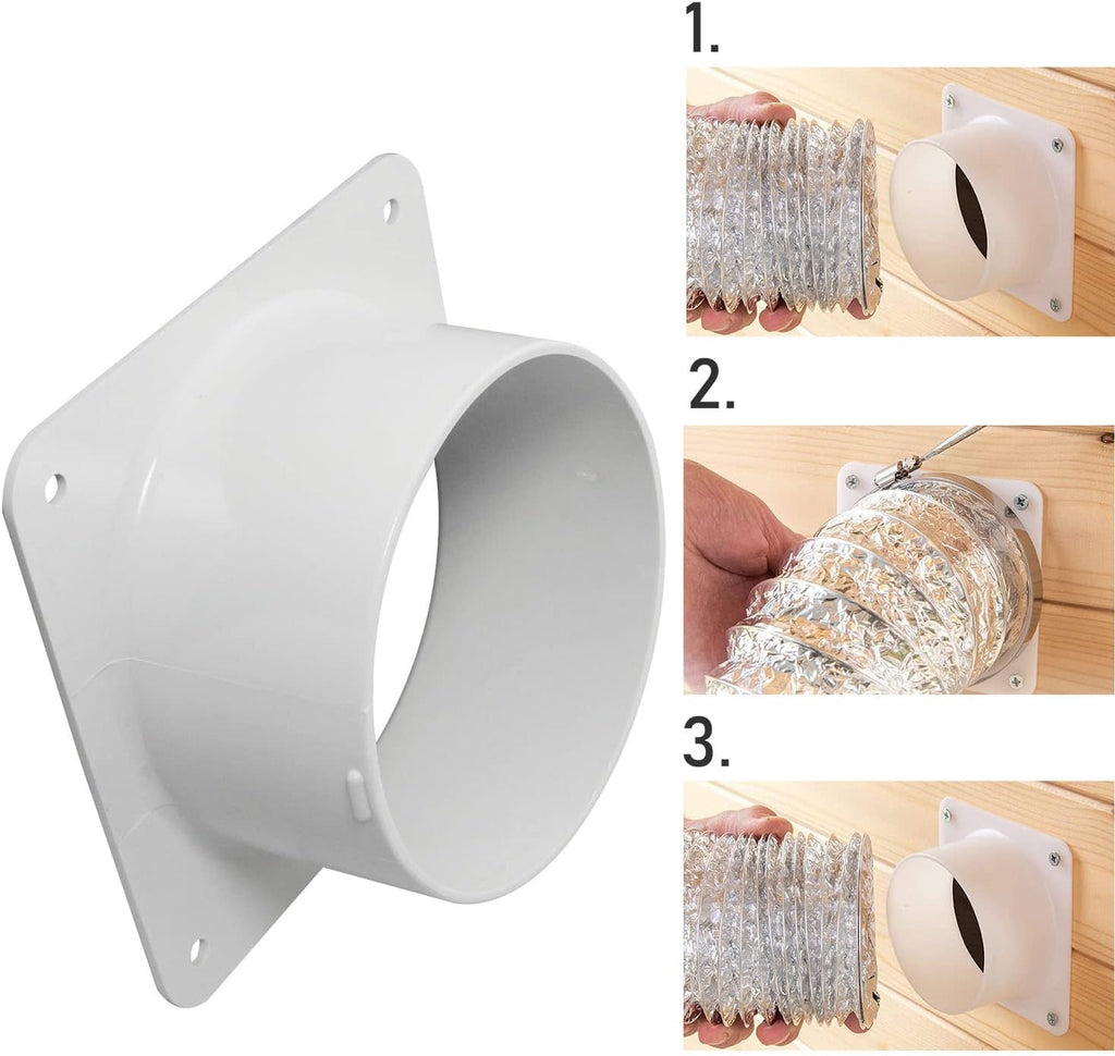 4" Plastic Duct Connector Flange Tuyere Connection Pipe Connector Flange for Heating and Cooling Ventilation System