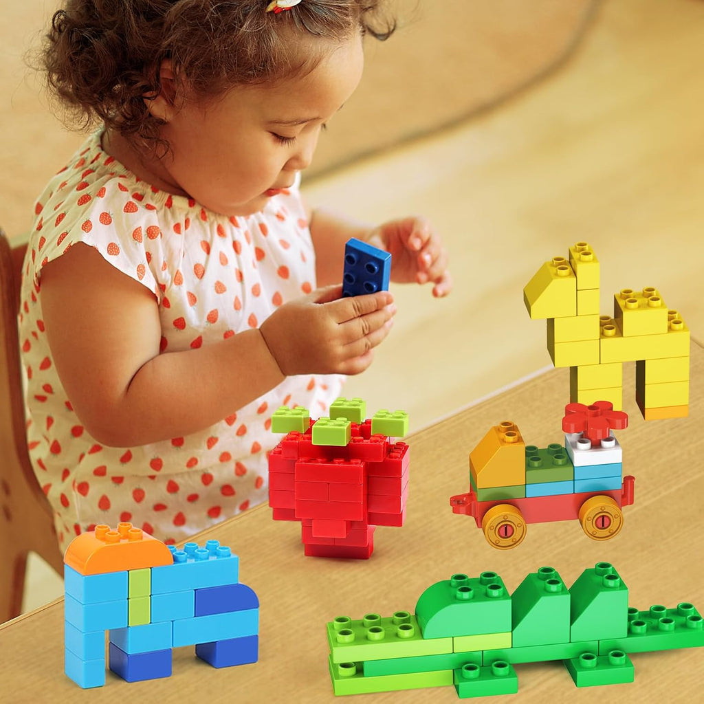 258 Piece Classic Big Building Blocks Set for Kids Toddlers Compatible with All Major Brands, Large Building Bricks