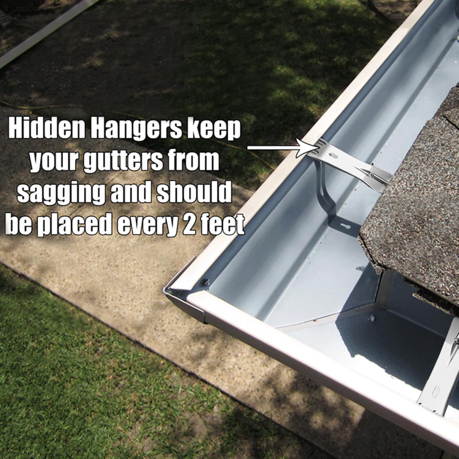 5Inch Gutter Hangers with Pre-Inserted Quick Screw Gutter Brackets(60PCS)