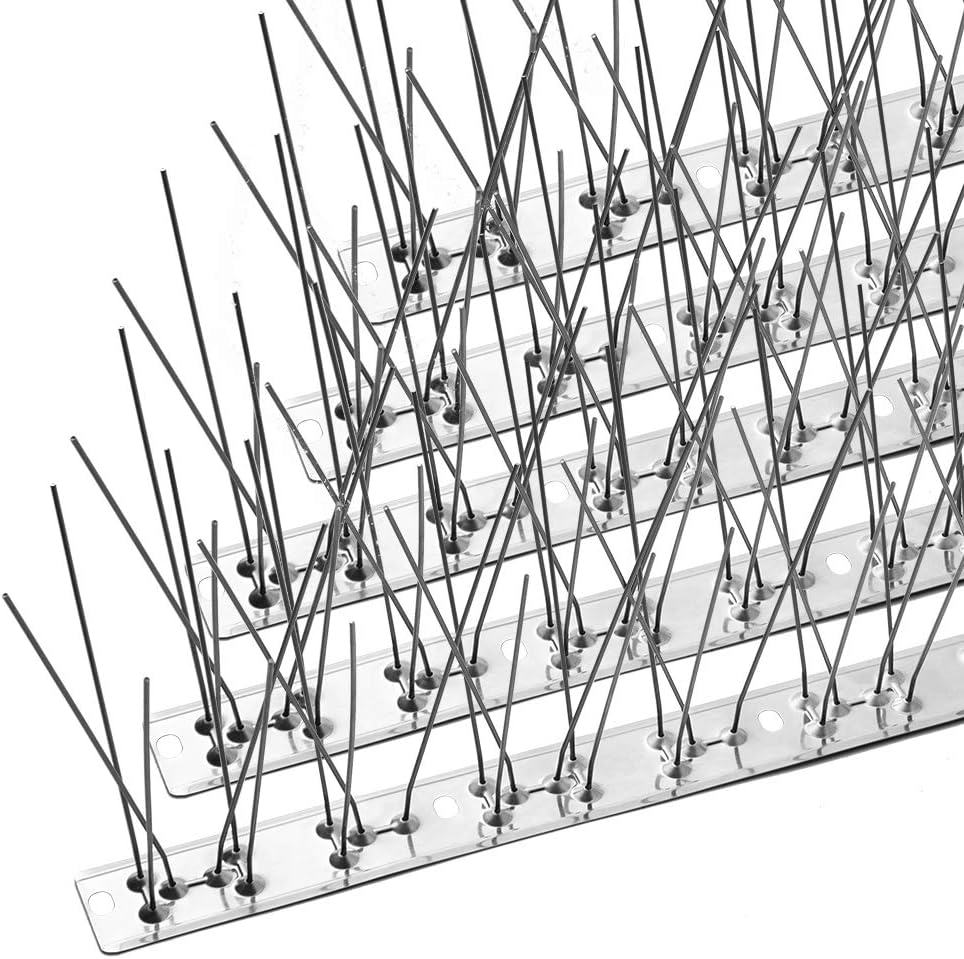 Bird Spikes with Stainless Steel Base, Durable Bird Spikes Arrow Pigeon Spikes Fence Kit for Keeping Small Bird