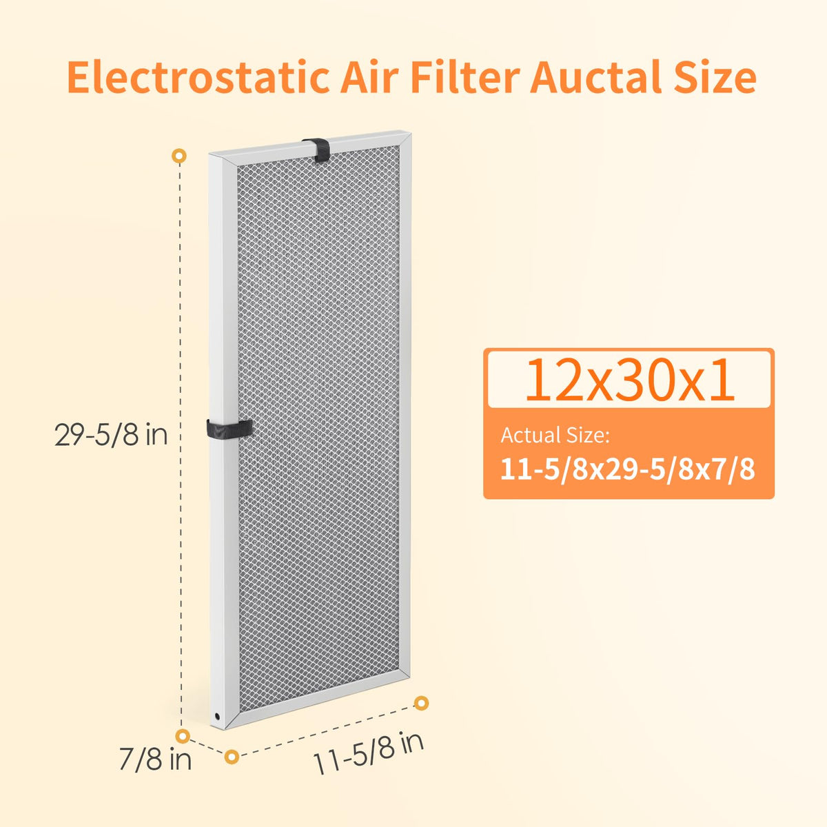 2-Pack 12x30x1 MERV 8 Reusable HVAC Electrostatic Furnace Filters
