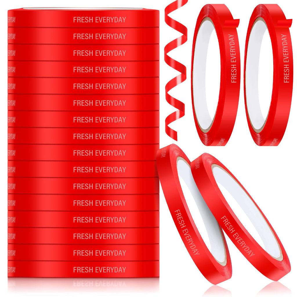 12 Pack Bag Sealer Tape 3/8 Inch Plastic Sealing Tape,100yd,Red