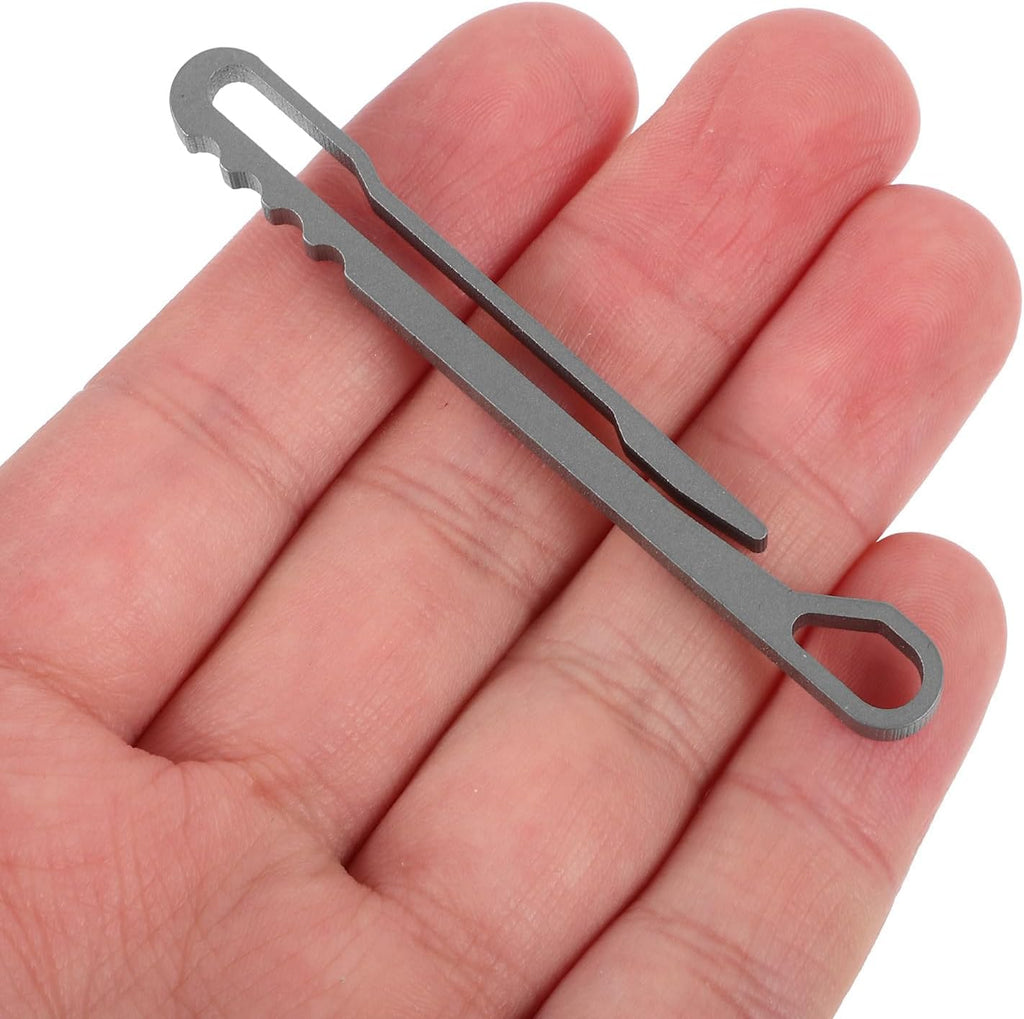 Titanium Belt Clip Key Holder, 2 Pack Pocket Clip Carabiner for Belt Loop, Lightweight Key Ring Hook for Pants