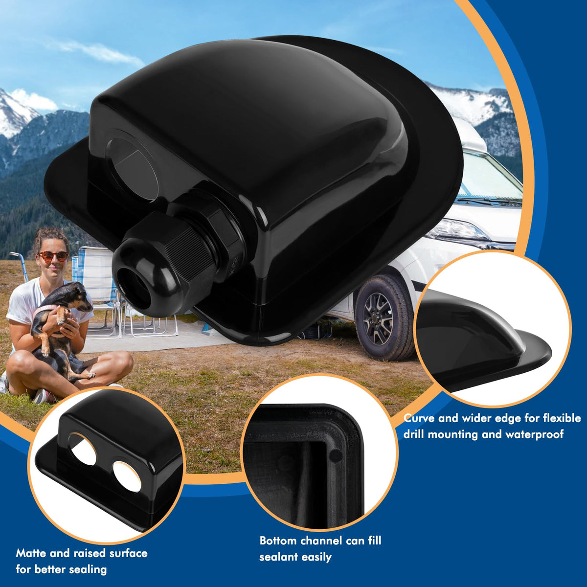 RESTMO 2 Pack IP68 Waterproof Solar Cable Entry Gland
