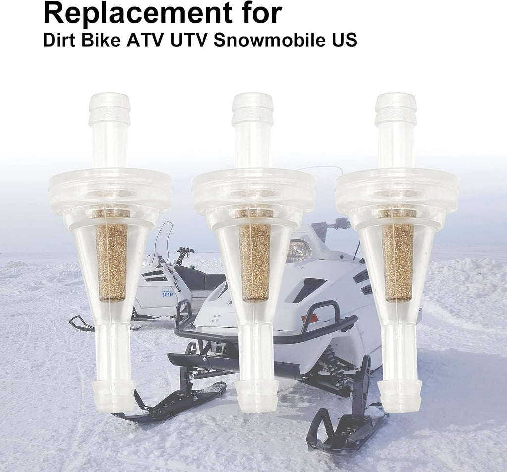 Hoypeyfiy 10Pcs 1/4 Inch Motorcycle Clear Gas Inline Fuel Filter Replacement for Dirt Bike ATV UTV Snowmobile Golf Cart Kawasaki John Deere EZGO with 1/4 Inch Lines