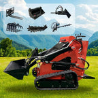 Mini Skid Steer Loader Front End Loader with Heavy Duty Hydraulic System, Triple Pump Track Loaders for Excavation