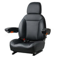 TICSEA Universal Tractor Seat, Forklift Seat with Seatbelt and Adjustable Backrest Headrest Armrests for Boat Excavator Harvester Loader Backhoe Dozer Telehandler(Black)