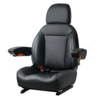TICSEA Universal Tractor Seat, Forklift Seat with Seatbelt and Adjustable Backrest Headrest Armrests for Boat Excavator Harvester Loader Backhoe Dozer Telehandler(Black)