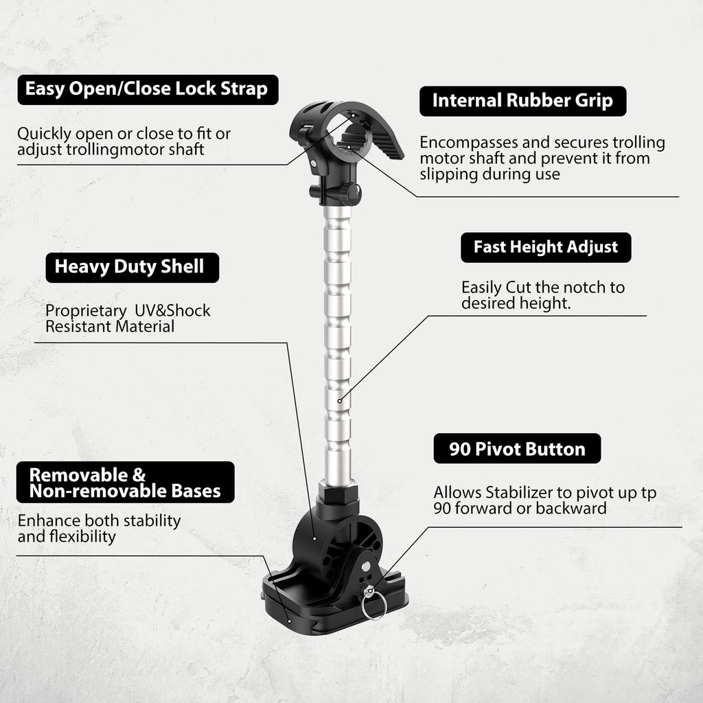 MKA-60 1862060 Trolling Motor Stabilizer Mount, Black, 1 pack