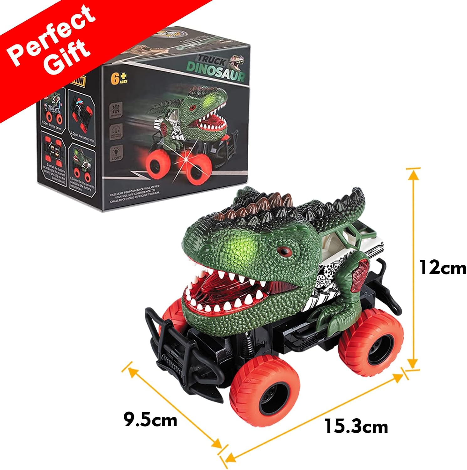 Dinosaur Toys Remote Control Car for Kids 3-7, Dino RC Car for Toddler Kids Toys Age 3 4 5 6 7 Boys and Girls