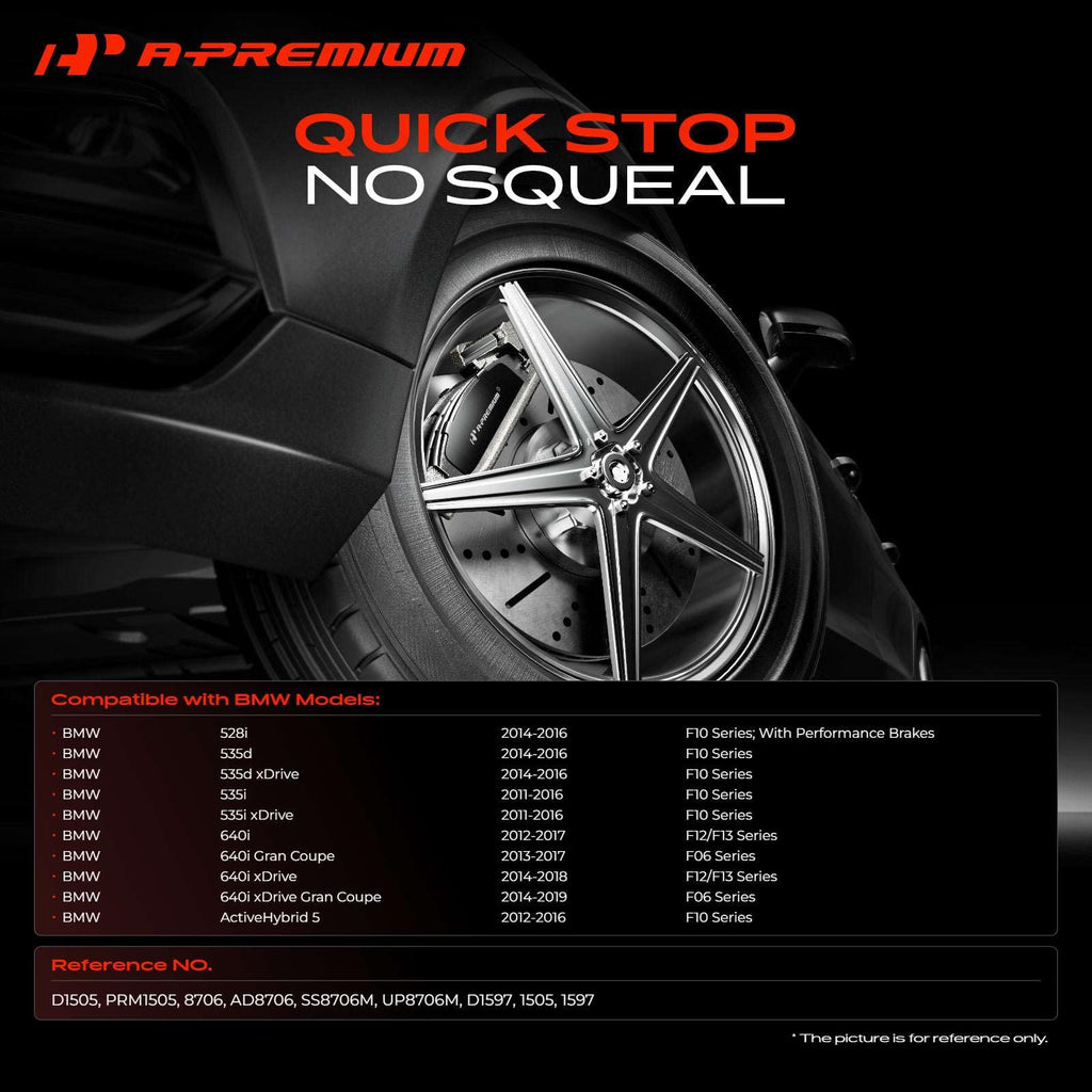 A-Premium Front Ceramic Brake Pads Compatible with BMW