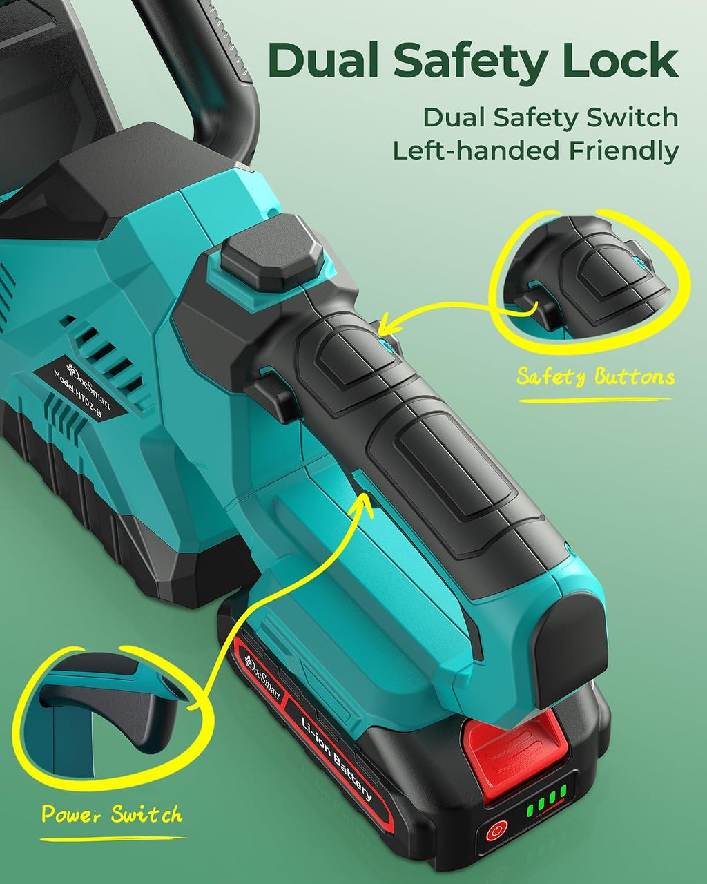Hedge Trimmers Cordless with Battery, 3000RPM Brushless Motor | Electric Bush Clipper with 2 Pack Batteries, 20''