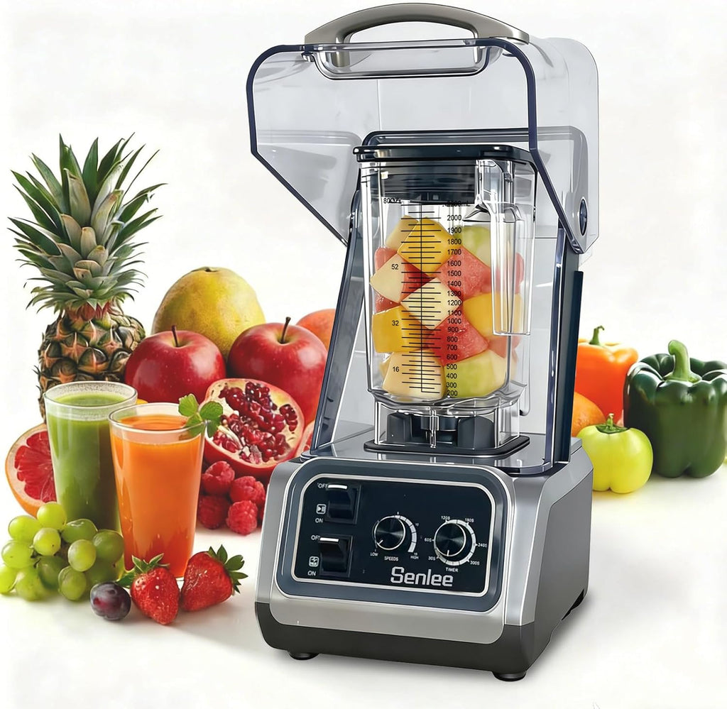 2200W Commercial Blender Quiet Shield Self-Cleaning Ice Crush 80oz Pitcher