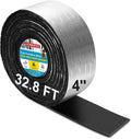 Extra Wide Pipe Insulation Wrap 4" x 32.8 Ft, Self Adhesive Foam and Foil Tape for Winter Freeze Protection, AC Line