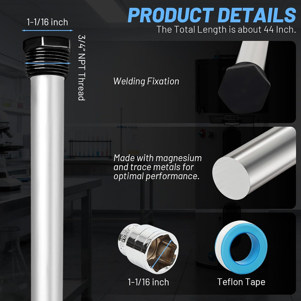 44" Flexible Magnesium Anode Rod for Hot Water Heaters