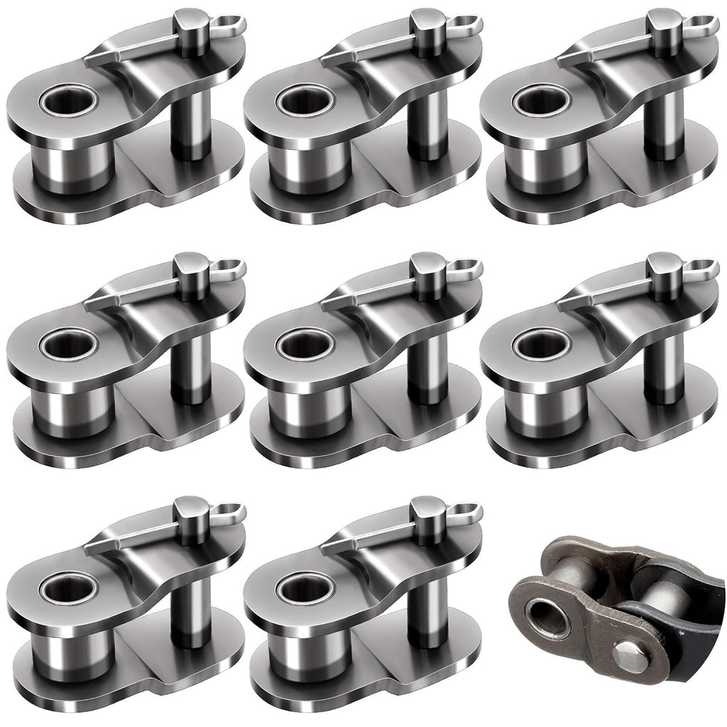#40 8 PCS Roller Chain Offset Half Link, Carbon Steel Half Link Crank Link for 08A Chain