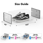 Shoe Storage Box, 15 Pack Clear Plastic Stackable Organizer for Closet, Interlocking Design Shoes Container Bins for