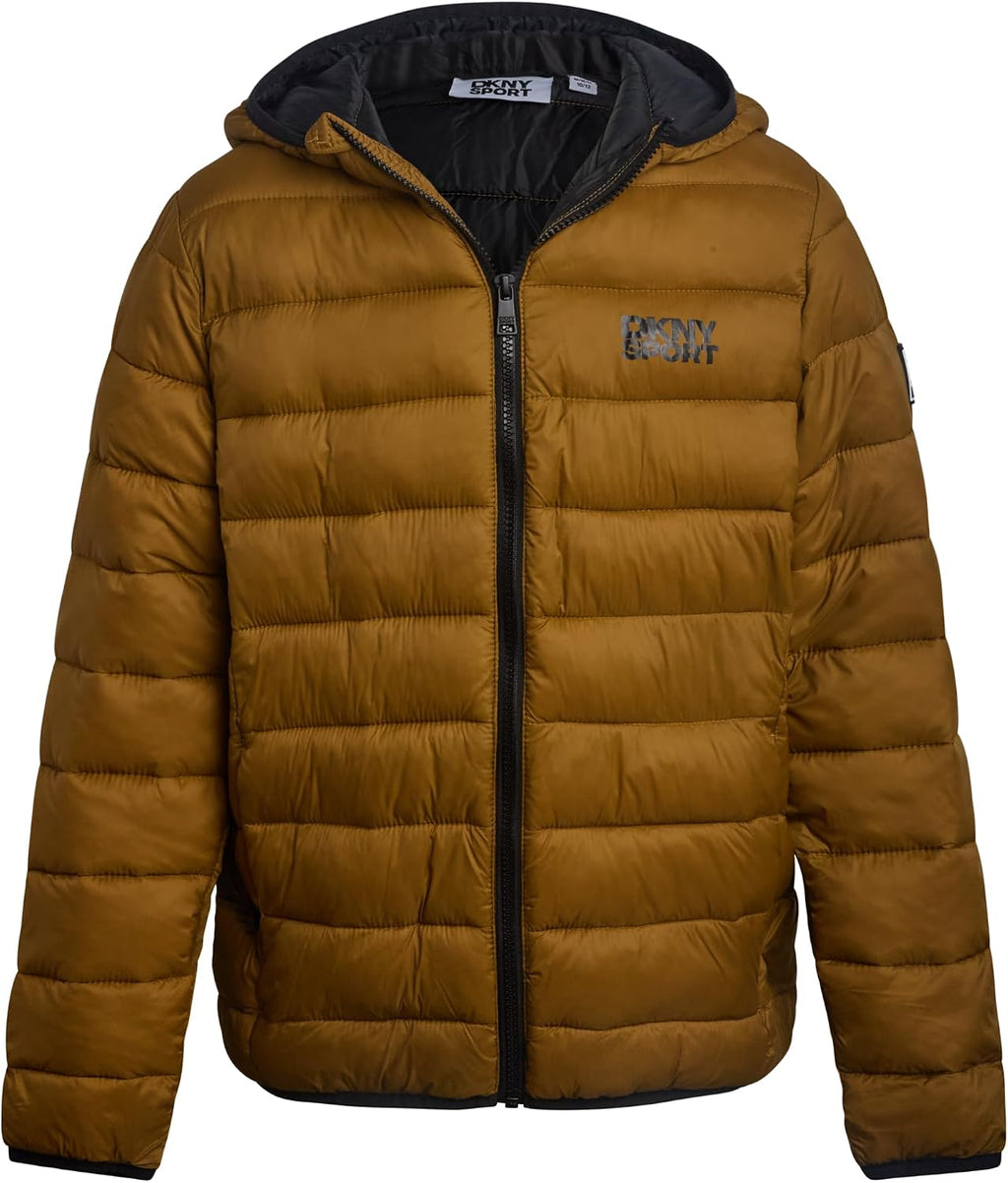 DKNY Boys Winter Jacket, Midweight Puffer Coat, Weather Resistant, Hooded | Insulated Bubble Warmth, Weather
