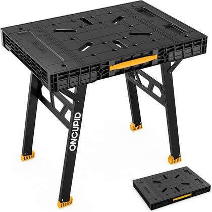 Portable Workbench, Folding Worktable, 1650lbs Capacity, Yellow