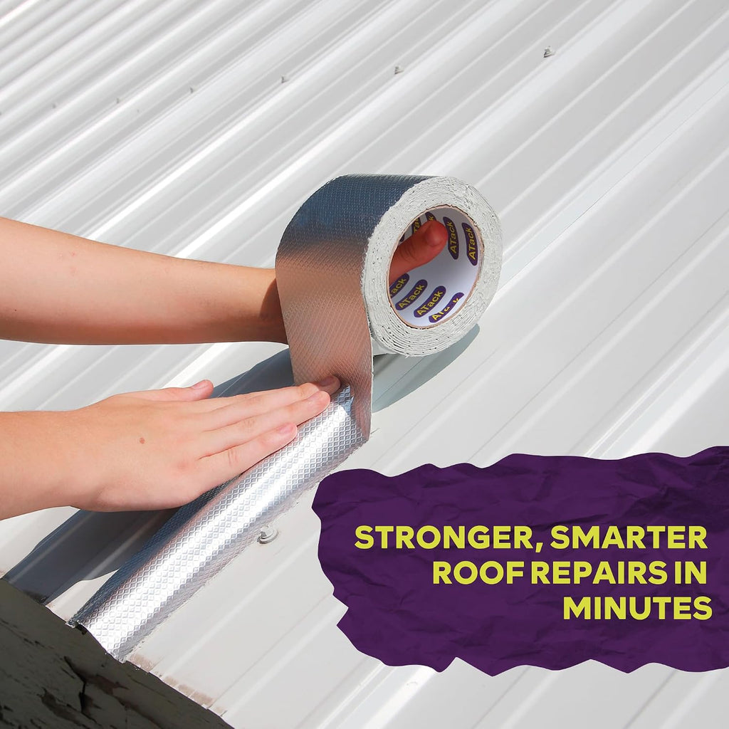 Aluminum Butyl Tape Waterproof Sealing Tape 4 Inch x 16 Feet Roof Sealant for Roof and Gutter Patch, RV Repair, Metal