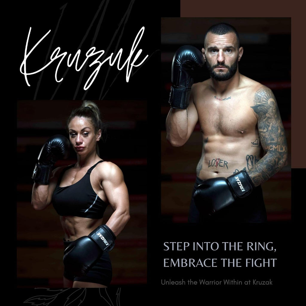 Kruzak Boxing Gloves for Men & Women, Sparring & Kickboxing Gloves, Muay Thai & MMA Gloves, 8-16 oz