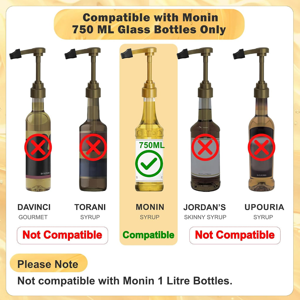 Coffee Syrup Pump Fits Monin Syrup, Pump for Monin 750ml Glass Bottle