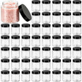 50 Pack 4oz Clear Plastic Jars with Lids,115ml Wide-Mouth Refillable Storage Containers,Empty Round Containers for
