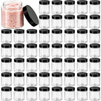 50 Pack 4oz Clear Plastic Jars with Lids,115ml Wide-Mouth Refillable Storage Containers,Empty Round Containers for