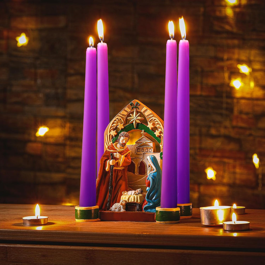 Nativity Advent Decorations Advent Candle Holder Holy Family Nativity Scene with Arch Candle Holder Religious Decors