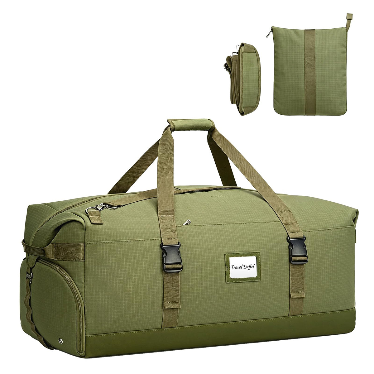 Foldable Large Duffle Bag for Travel with Shoes Compartment