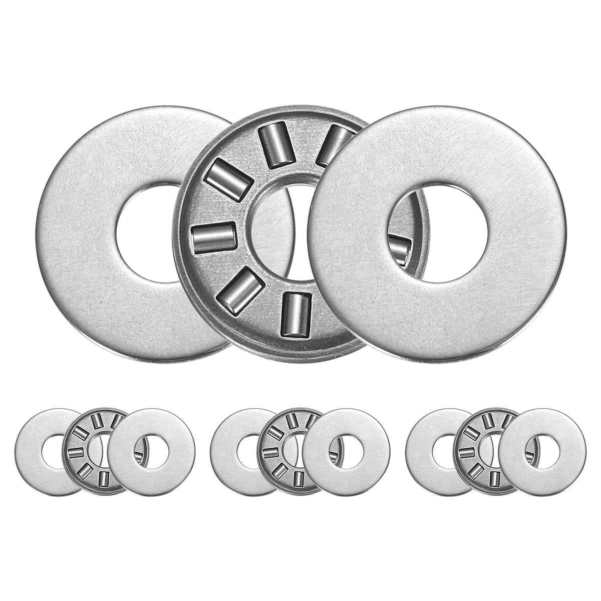 uxcell NTA411+2TRA Needle Roller Thrust Bearings with Washers, 6mm Bore