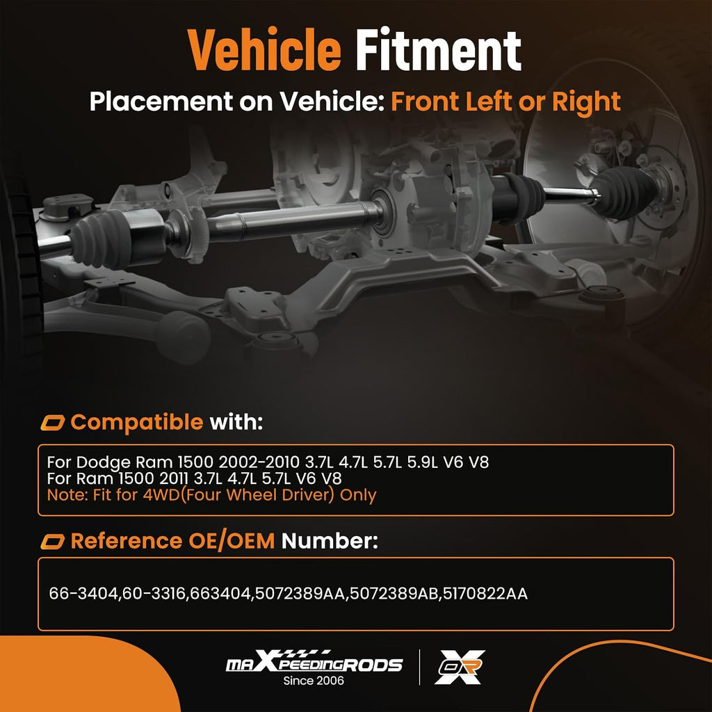 maXpeedingrods Front Left or Right CV Axle Shaft for Dodge Ram 1500